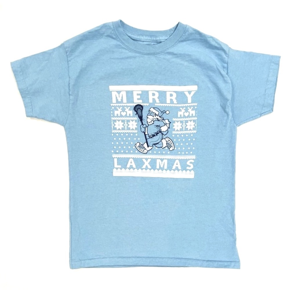Lacrosse Unlimited T-Shirt Boys Medium Merry Laxmas Santa Ugly Christmas Sweater